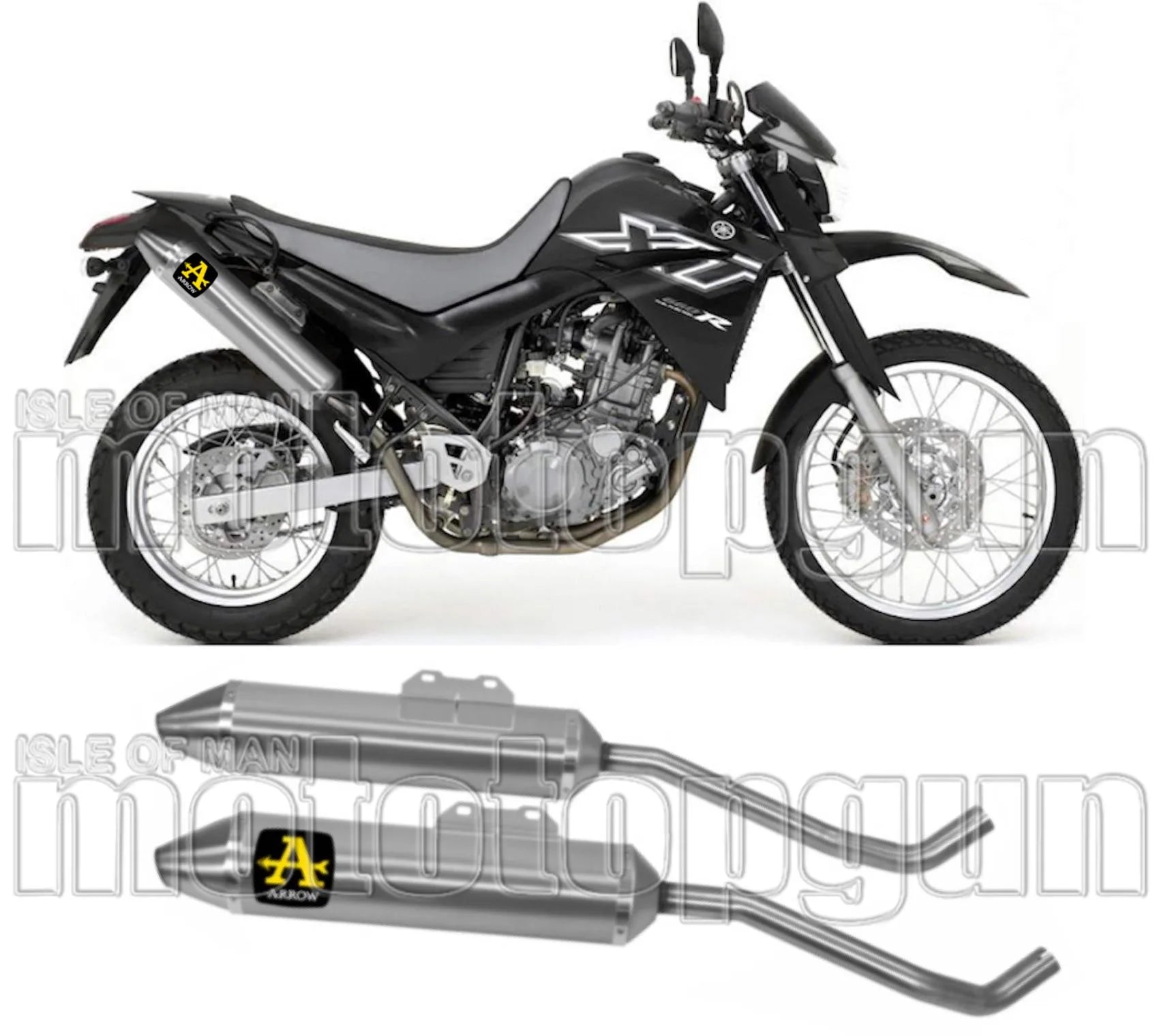 Doppelauspuffanlage Mit Geräuschzulassung Thunder Aluminium Edelstahl - Arrow Special Parts Kompatibel Mit Yamaha Xt 660 X (2004-2016)