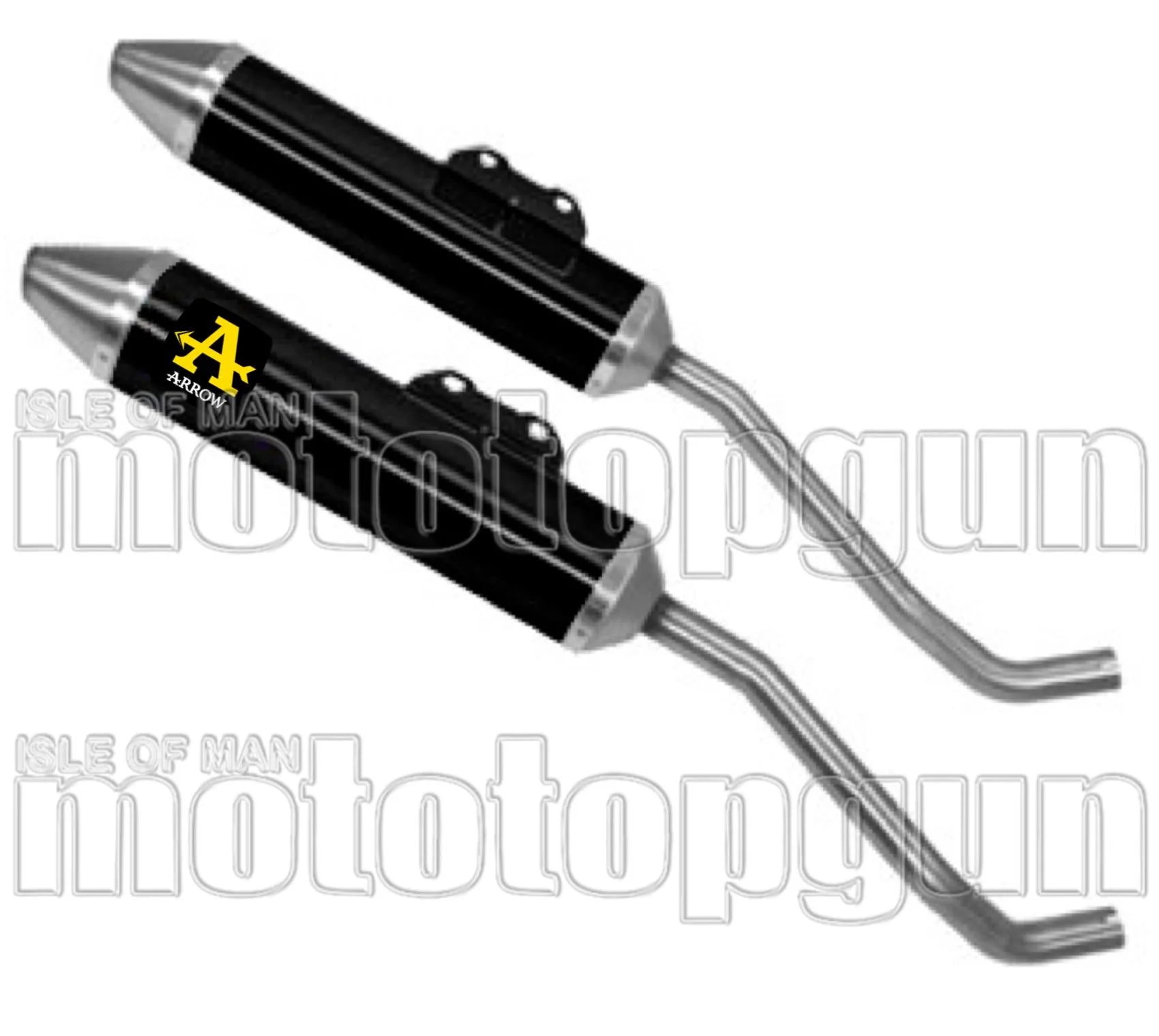 Doppelauspuffanlage Mit Geräuschzulassung Thunder Aluminium Schwarz Edelstahl - Arrow Special Parts Kompatibel Mit Yamaha Xt 660 R (2004-2016)