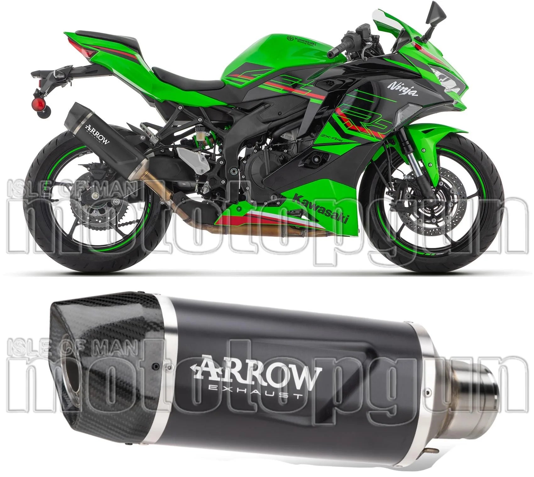 Auspuffendstück Mit Geräuschzulassung Indy-Race Evo Aluminium Schwarz Carbon - Arrow Special Parts Kompatibel Mit Kawasaki Zx 4R (2024-2026)