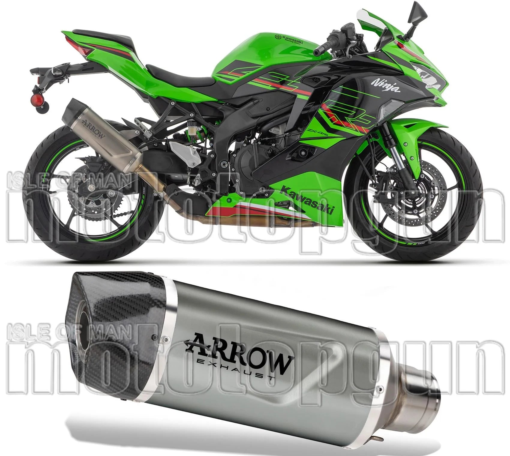 Auspuffendstück Mit Geräuschzulassung Indy-Race Evo Titan Carbon - Arrow Special Parts Kompatibel Mit Kawasaki Zx 4R (2024-2026)