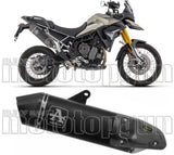 Exhaust Tip With Noise Certification Veloce Black Aluminium Carbon - Arrow Special Parts Compatible With Triumph Tiger 850 (2020-2024)