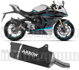 Auspuffendstück Mit Geräuschzulassung Indy-Race Evo Aluminium Schwarz Endkappe Carby - Arrow Special Parts Kompatibel Mit Cfmoto 450 Nk (2025-2026)