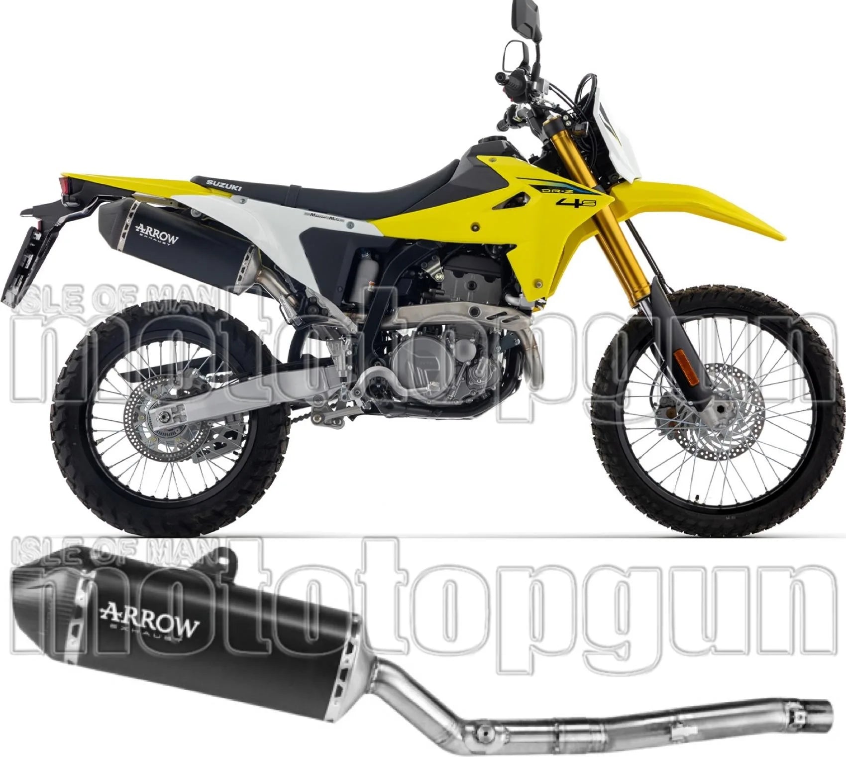 Auspuffendstück Mit Geräuschzulassung Explorer Aluminium Schwarz Endkappe Carby - Arrow Special Parts Kompatibel Mit Suzuki Dr-Z4S (2025-2026)