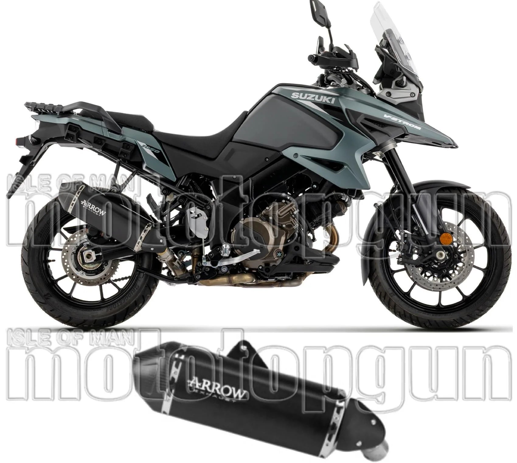 Auspuffendstück Mit Geräuschzulassung Explorer Aluminium Schwarz Endkappe Carby - Arrow Special Parts Kompatibel Mit Suzuki V-Strom 1050 (2025-2026)