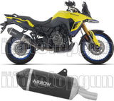 Auspuffendstück Mit Geräuschzulassung Explorer Aluminium Schwarz Endkappe Carby - Arrow Special Parts Kompatibel Mit Suzuki V-Strom 800 Se (2025-2026)