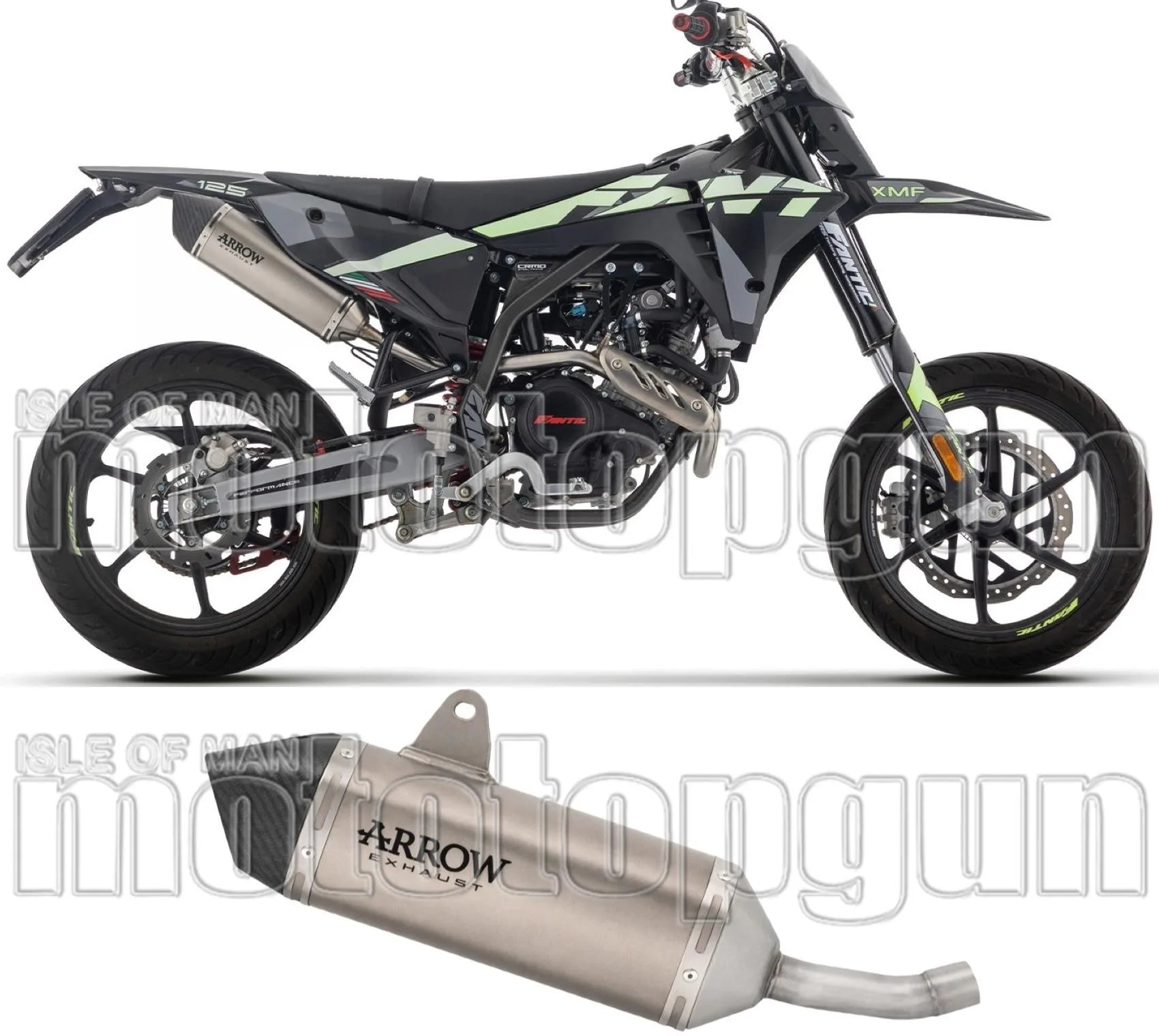 Auspuffendstück Mit Geräuschzulassung Icon Titan Endkappe Carby - Arrow Special Parts Kompatibel Mit Fantic Motor Xef 125 (2025-2026)