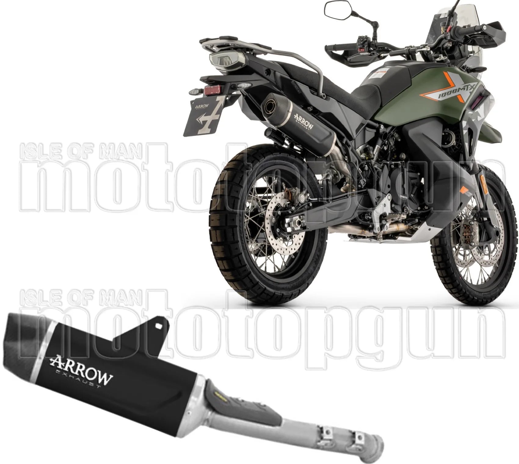 Auspuffendstück Mit Geräuschzulassung Indy-Race Evo Körper Aus Alu Schwarz Und Kappe Aus Carbon - Arrow Special Parts Kompatibel Mit Cfmoto 1000 Mt-X (2026)