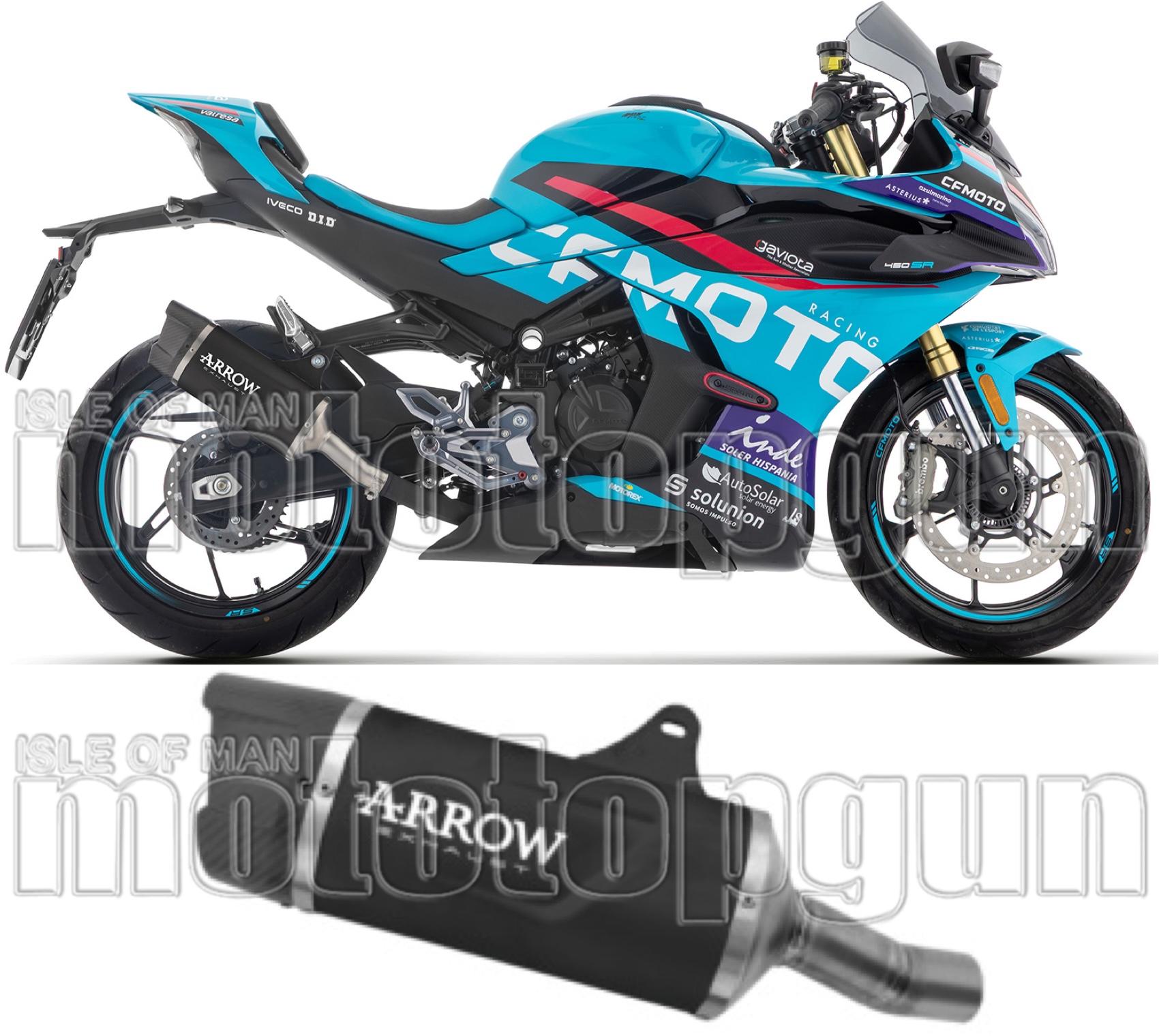 Exhaust Tip With Noise Certification Indy-Race Evo Black Aluminium Carby End Cap - Arrow Special Parts Compatible With Cfmoto 450 Nk (2025-2026)