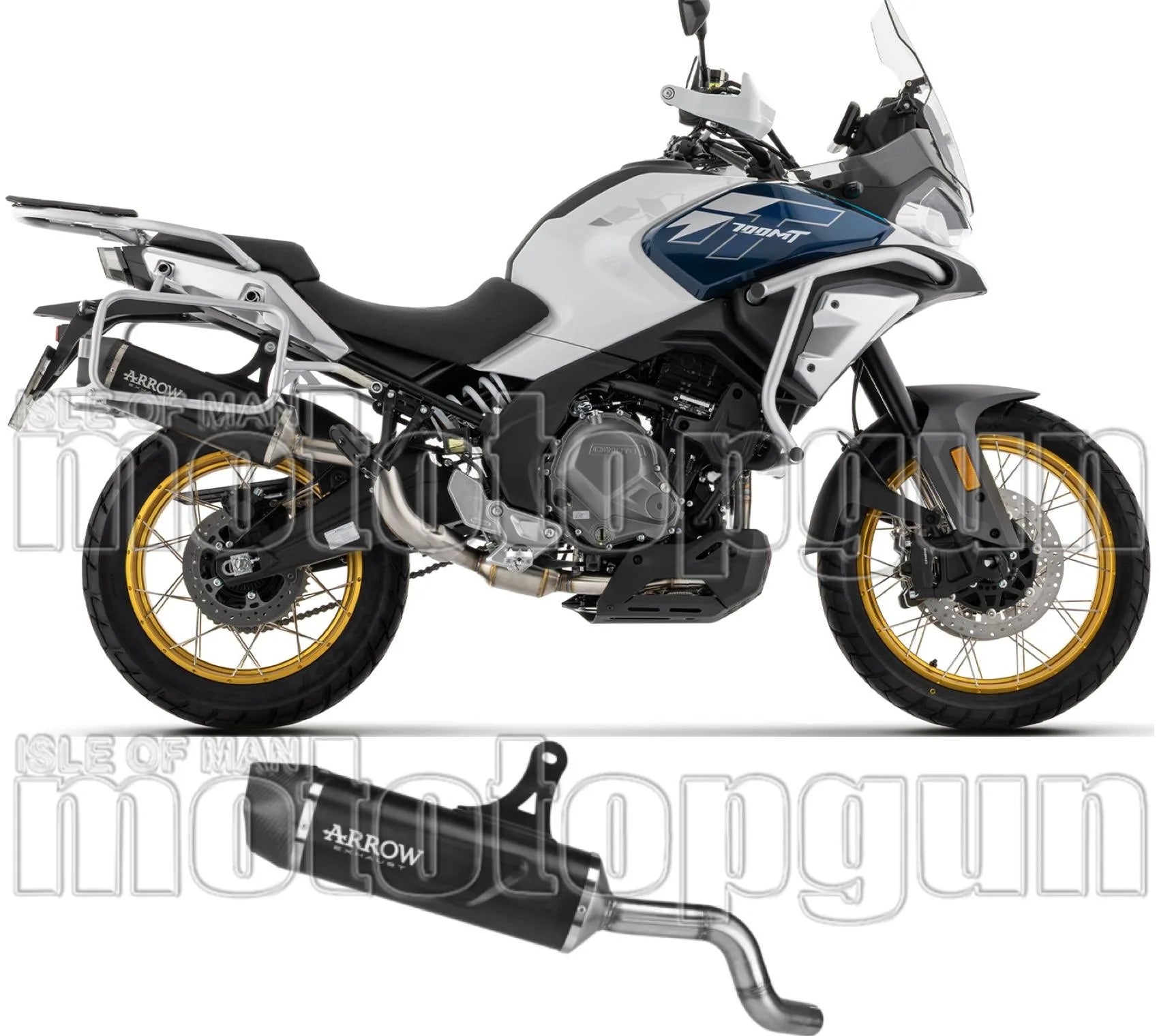 Auspuffendstück Mit Geräuschzulassung Indy-Race Evo Aluminium Schwarz Endkappe Carby - Arrow Special Parts Kompatibel Mit Cfmoto 700 Mt Adventure (2025-2026)