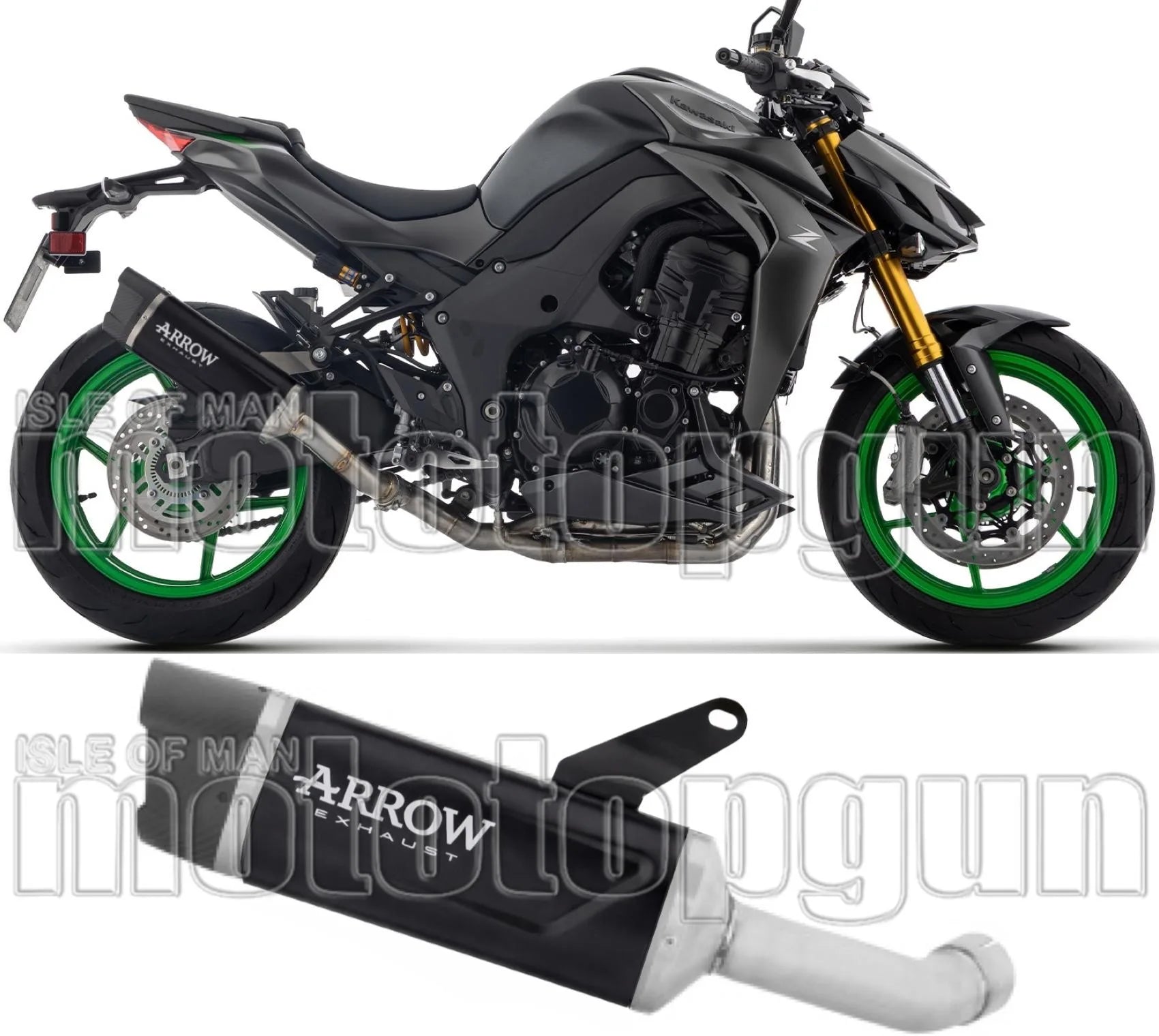 Auspuffendstück Mit Geräuschzulassung Indy-Race Evo Aluminium Schwarz Endkappe Carby - Arrow Special Parts Kompatibel Mit Kawasaki Z 1100 (2025-2026)