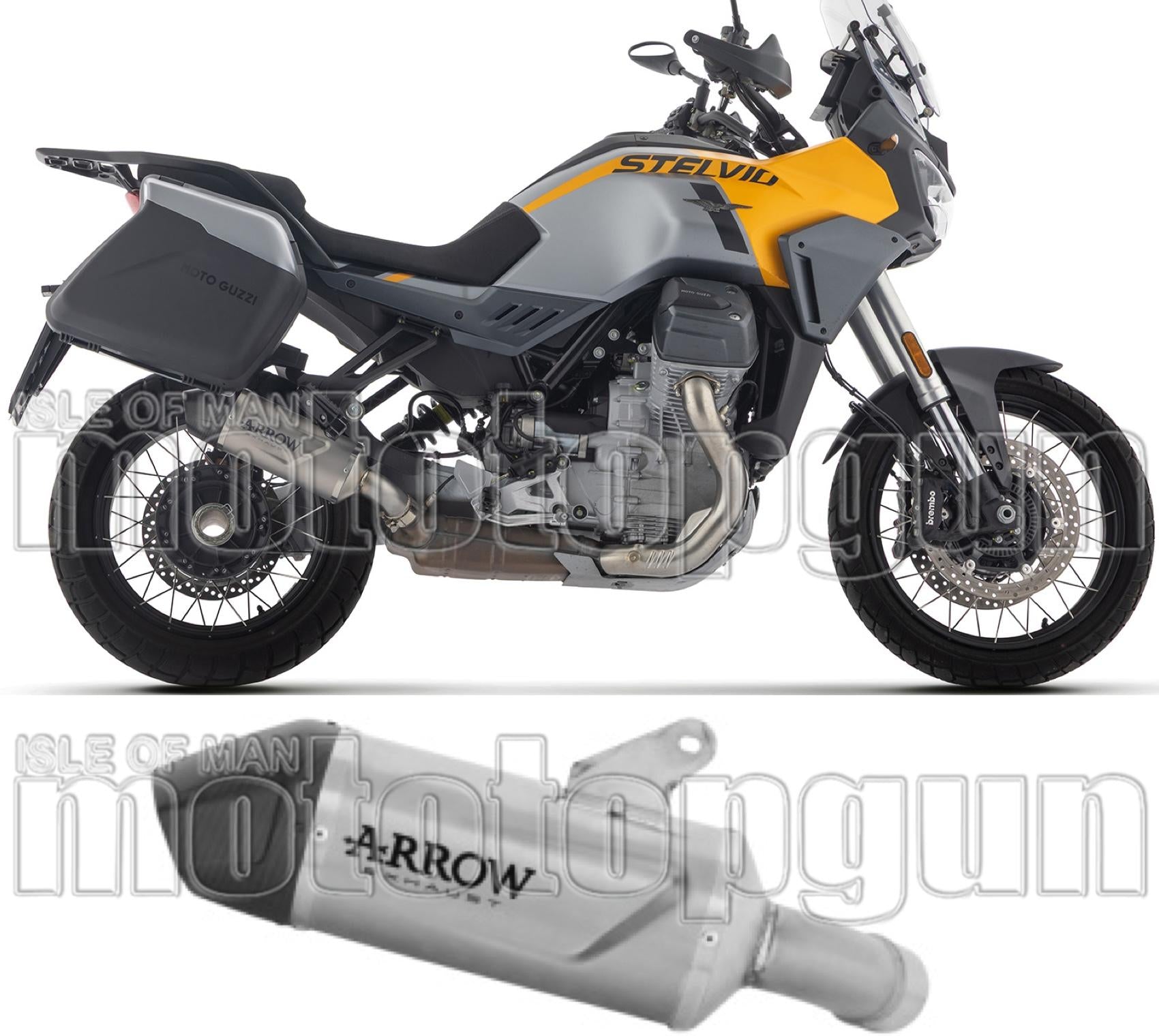 Exhaust Tip With Noise Certification Indy Race Evo Titanium Carby End Cap - Arrow Special Parts Compatible With Moto Guzzi V 100 Mandello E5+ (2025-2026)