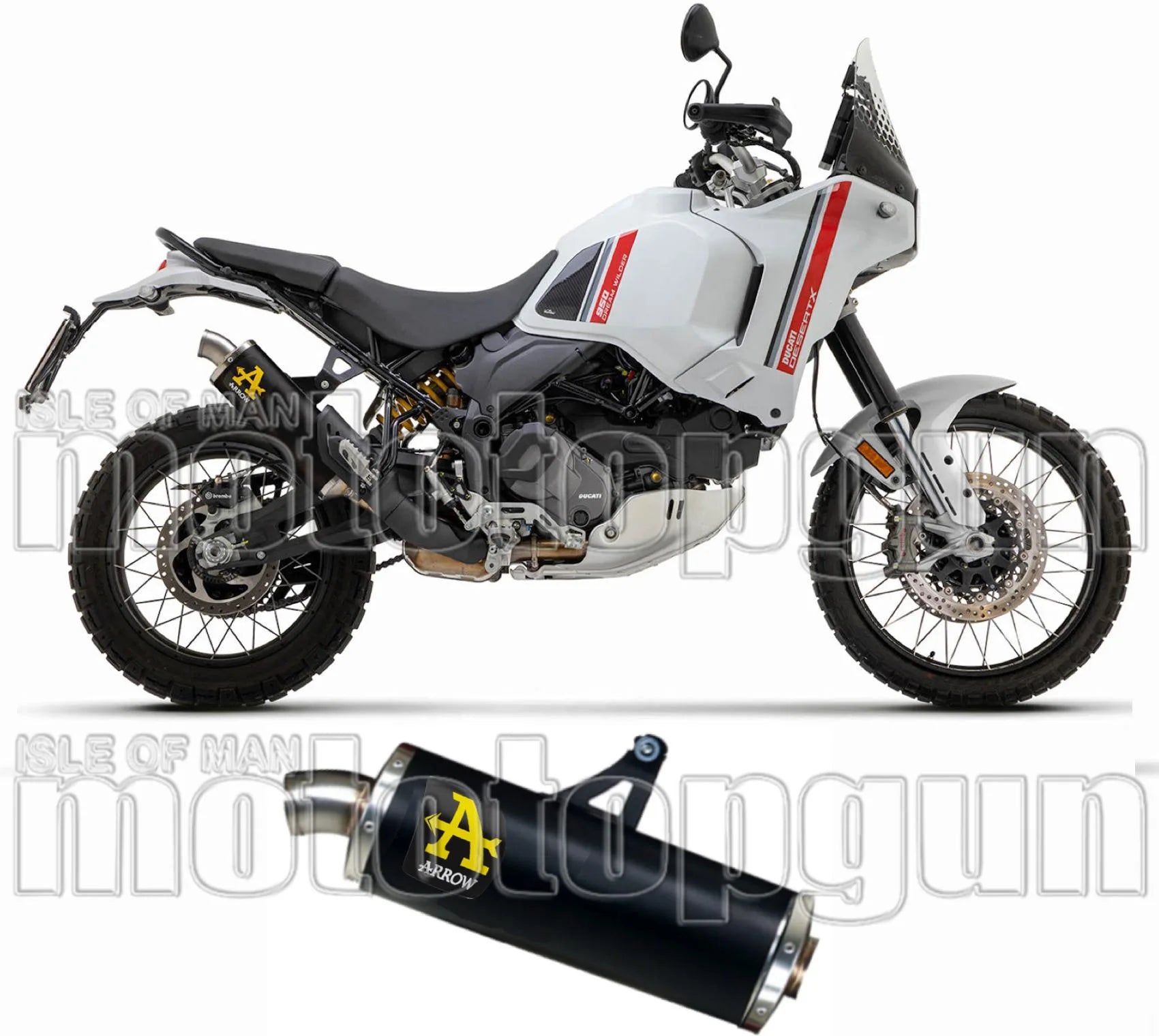 Auspuffendstück Mit Geräuschzulassung Indy-Race Aluminium Schwarz Edelstahl - Arrow Special Parts Kompatibel Mit Ducati Desert-X 950 (2022-2025)