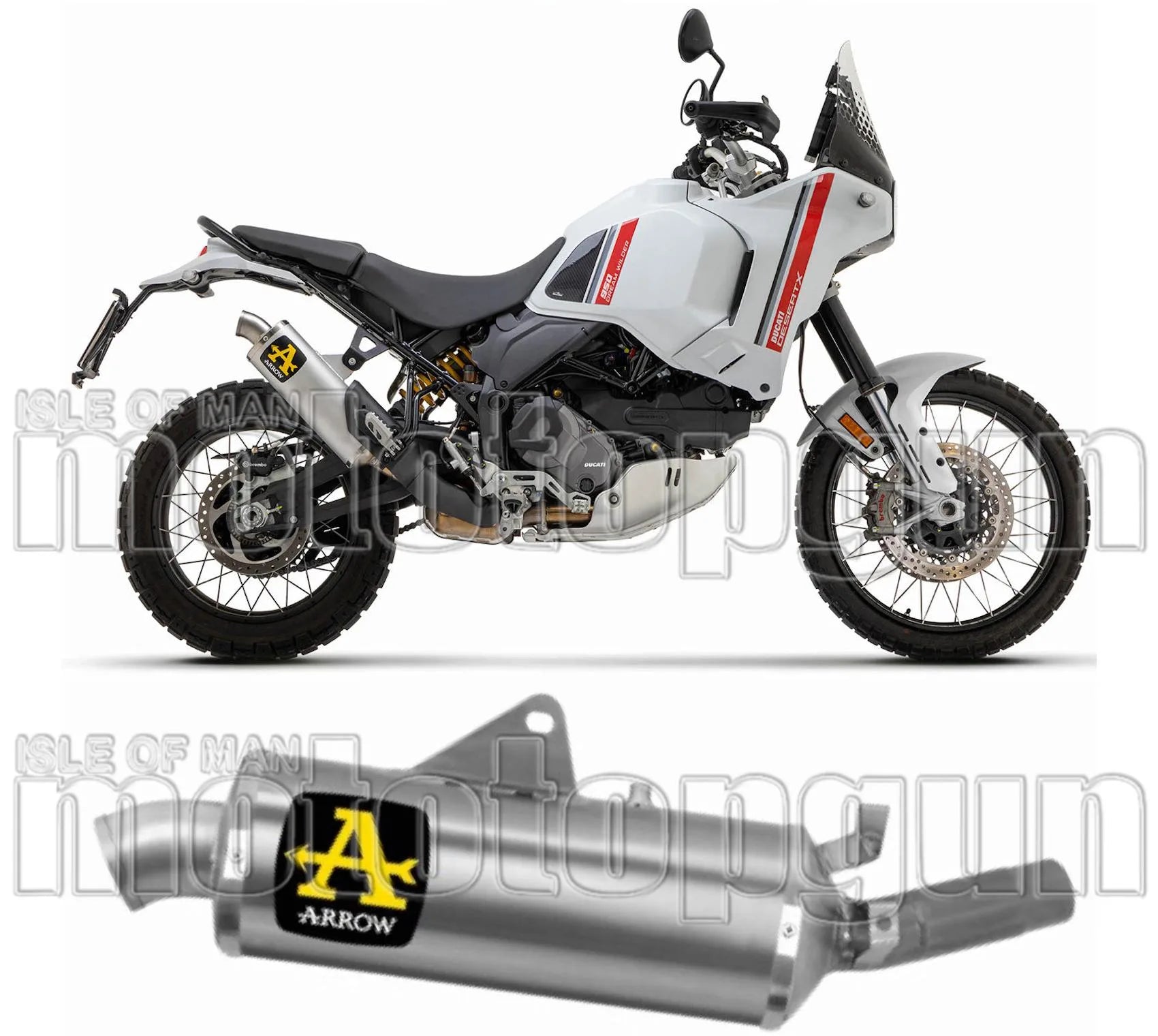 Auspuffendstück Mit Geräuschzulassung Indy-Race Titan Edelstahl - Arrow Special Parts Kompatibel Mit Ducati Desert-X 950 (2022-2025)