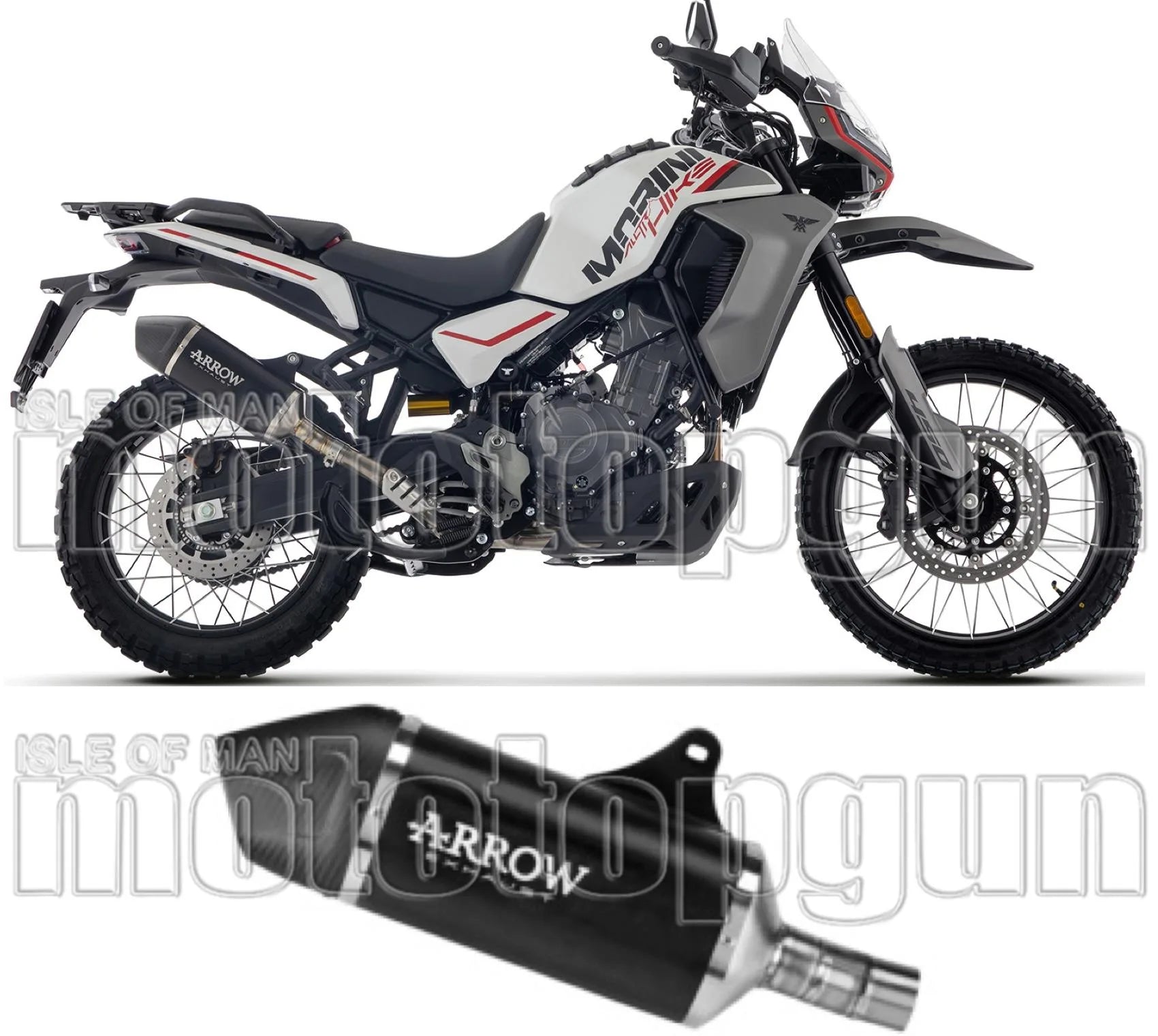 Auspuffendstück Mit Geräuschzulassung Indy-Race Aluminium Schwarz Endkappe Carby - Arrow Special Parts Kompatibel Mit Moto Morini Allthrike 450 (2025-2026)