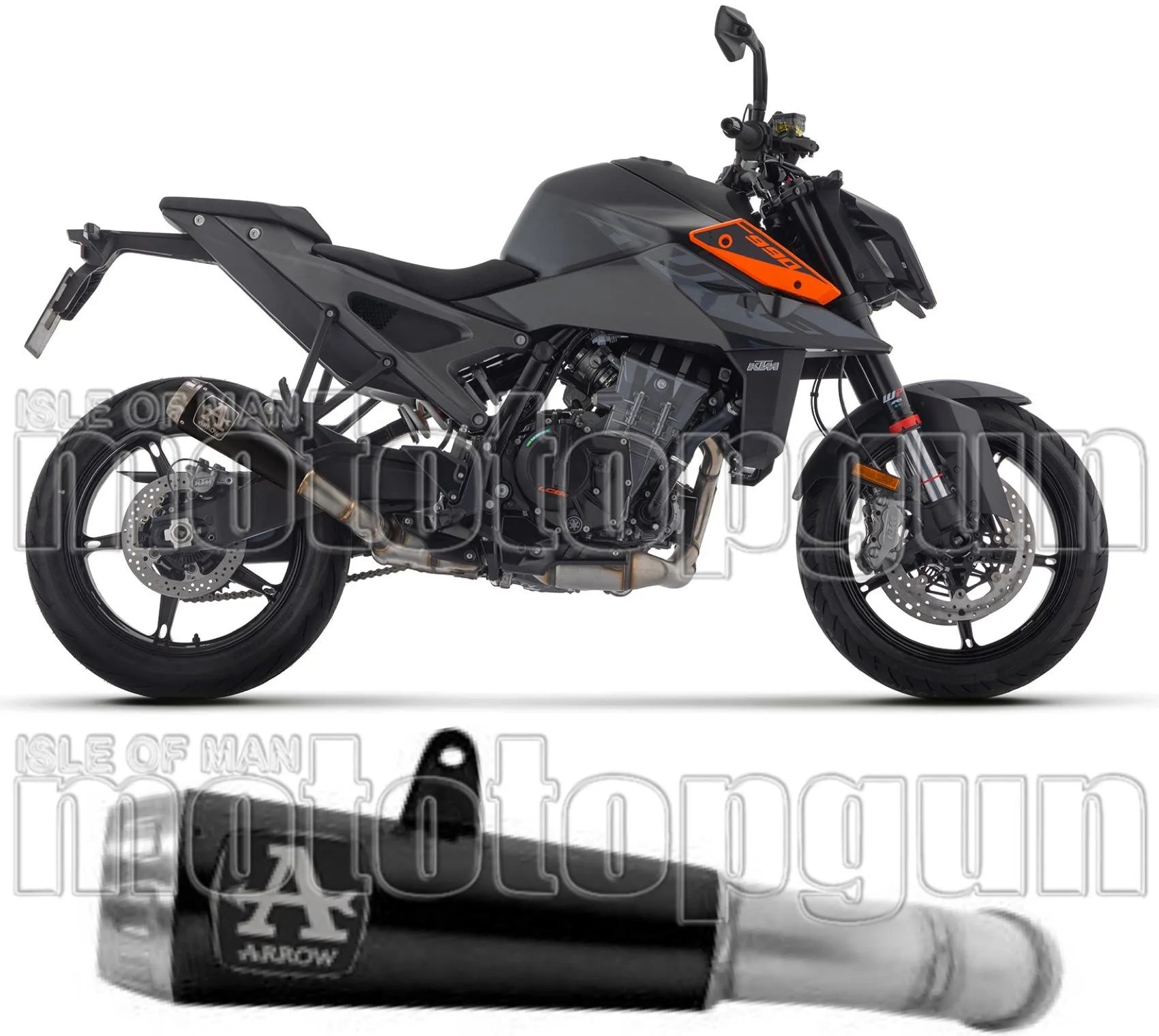 Auspuffendstück Mit Geräuschzulassung Pro-Race Nichrom Schwarz - Arrow Special Parts Kompatibel Mit Ktm 990 Duke (2024-2026)