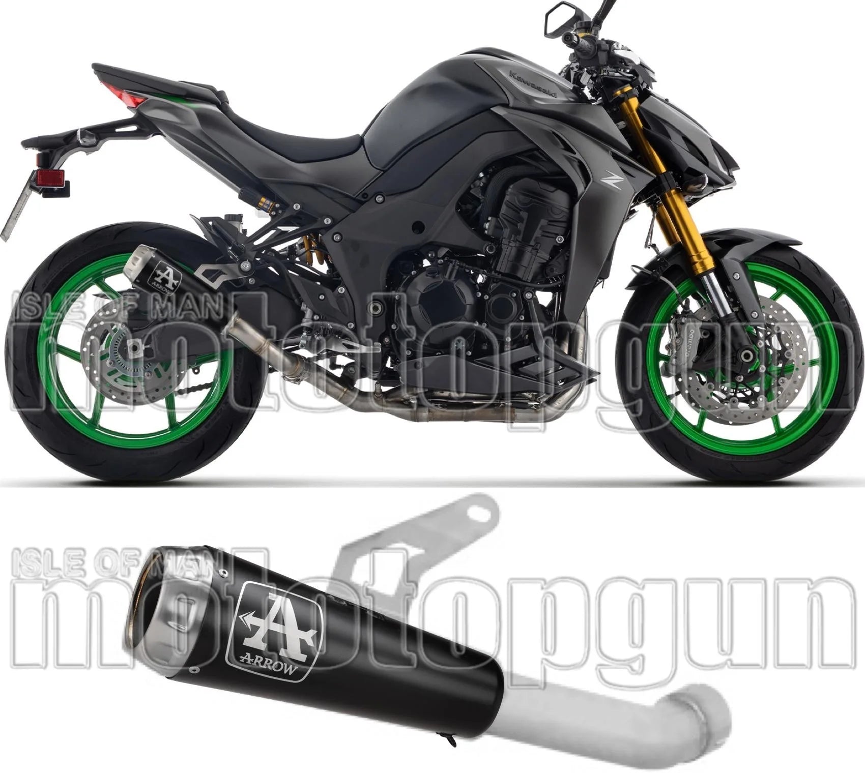 Auspuffendstück Mit Geräuschzulassung Pro-Race Edelstahl Schwarz Endkappe Edelstahl - Arrow Special Parts Kompatibel Mit Kawasaki Z 1100 Se (2025-2026)