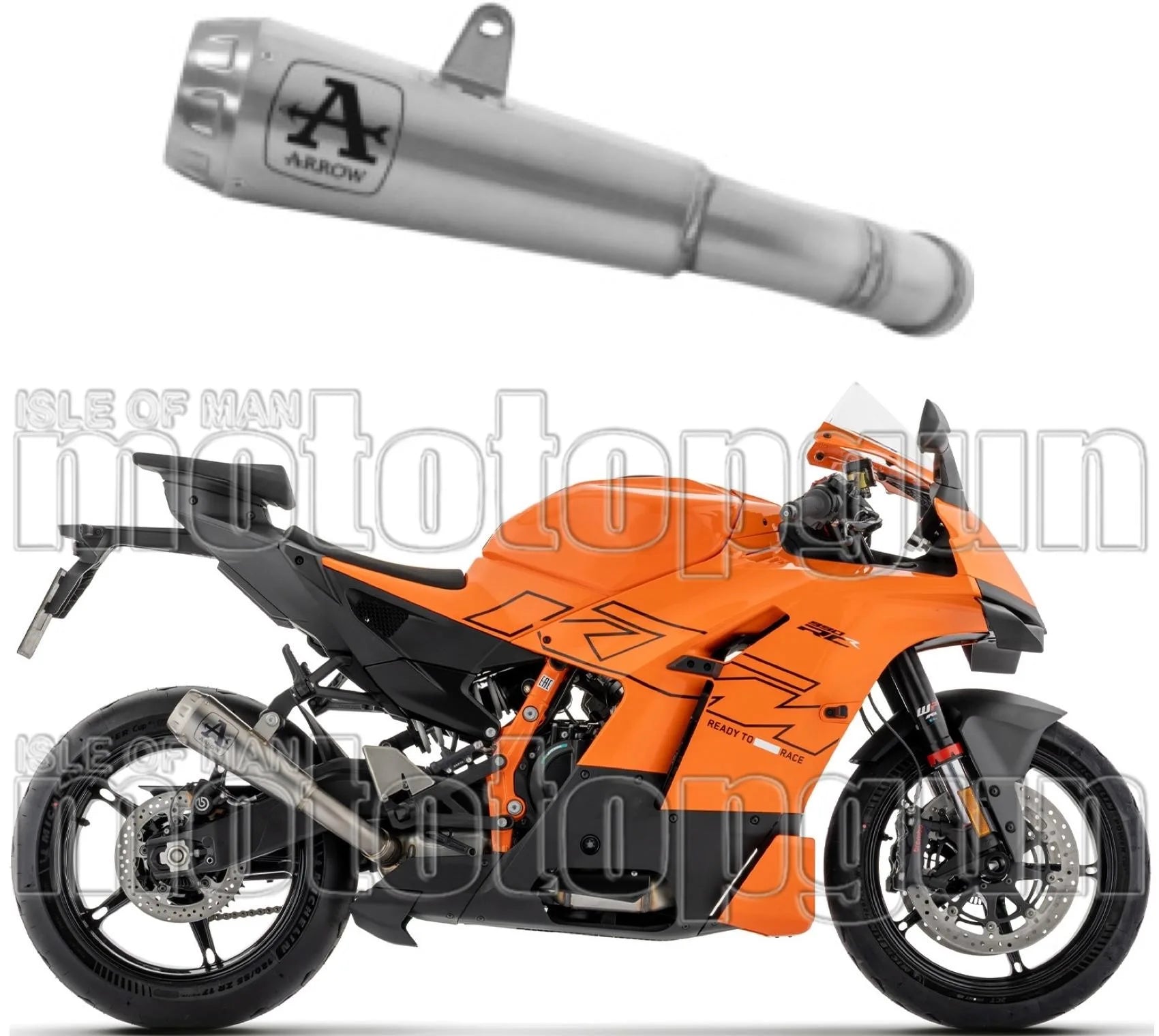 Auspuffendstück Mit Geräuschzulassung Pro-Race Titan Endkappe Edelstahl - Arrow Special Parts Kompatibel Mit Ktm 990 Rc R (2026)