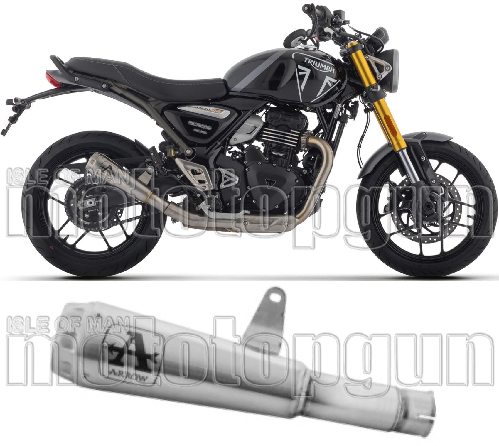 Exhaust Tip With Noise Certification Pro-Race Nichrom - Arrow Special Parts Compatible With Triumph Speed 400 (2024-2025)