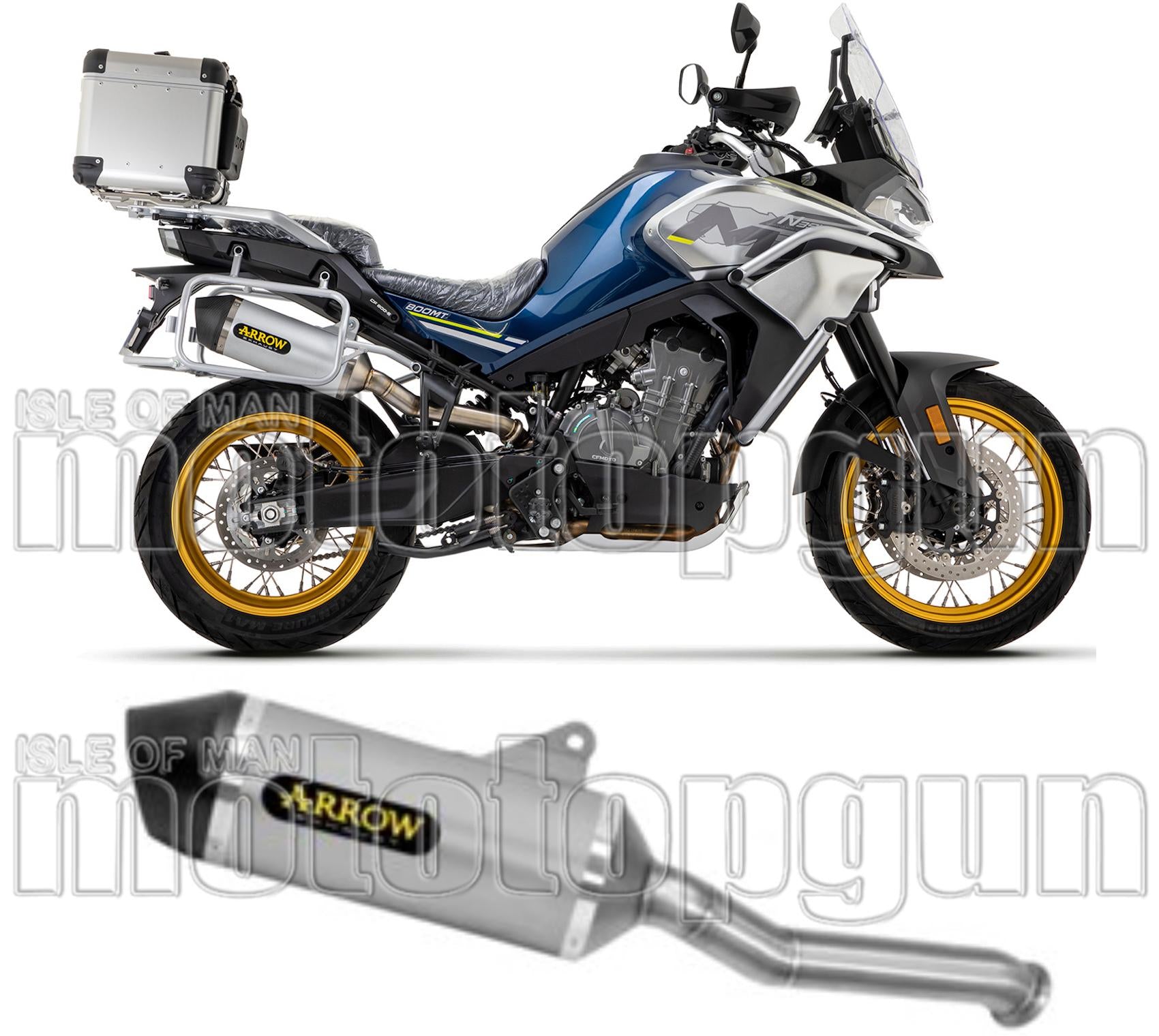 Exhaust Tip With Noise Certification Race-Tech Aluminium Carbon - Arrow Special Parts Compatible With Cfmoto 800 Mt Touring (2022-2023)