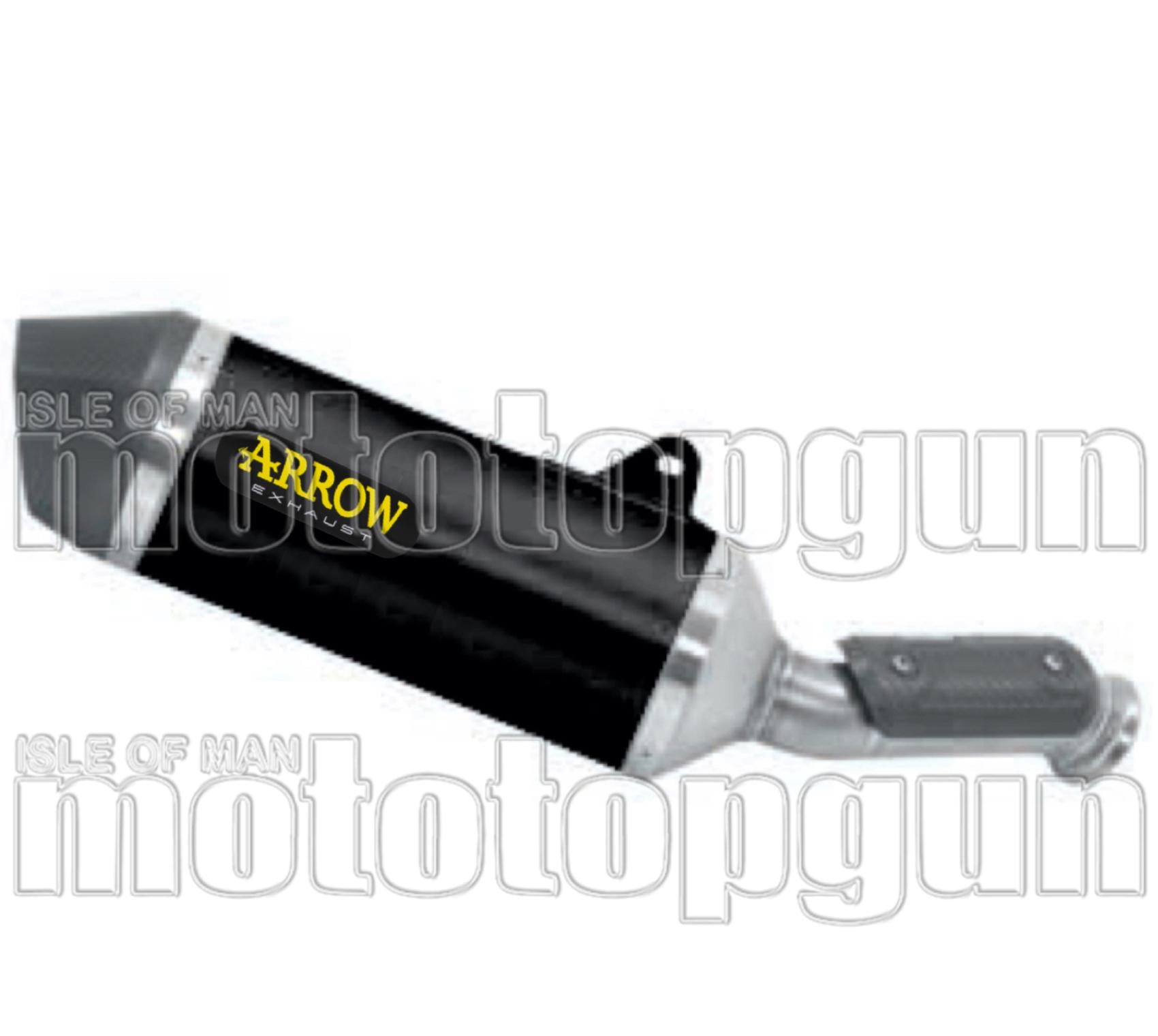 Exhaust Tip With Noise Certification Race-Tech Black Aluminium Carbon - Arrow Special Parts Compatible With Cfmoto 800 Mt Sport (2022-2023)
