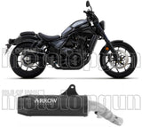 Auspuffendstück Mit Geräuschzulassung Rebel Aluminium Schwarz Carbon - Arrow Special Parts Kompatibel Mit Honda Cmx 1100 Rebel (2021-2024)