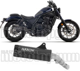 Auspuffendstück Mit Geräuschzulassung Rebel Nichrom Schwarz Endkappe Edelstahl - Arrow Special Parts Kompatibel Mit Honda Cmx 1100 Rebel (2025-2026)