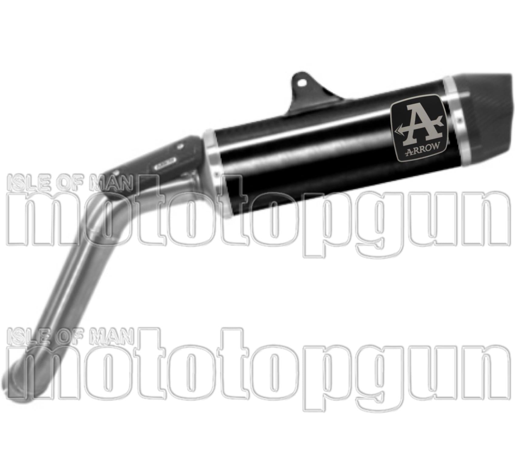 Exhaust Tip With Noise Certification Indy-Race Black Aluminium Carbon - Arrow Special Parts Compatible With Moto Guzzi V85 Tt (2021-2023)