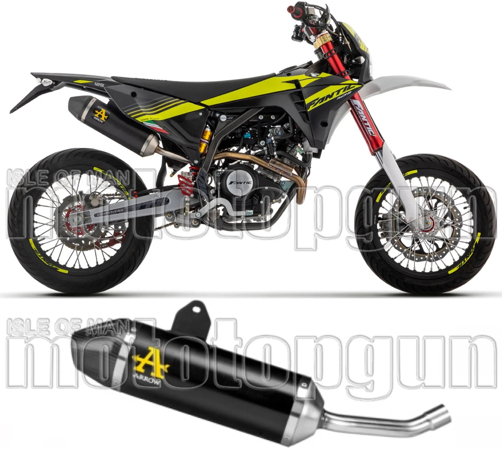 Auspuffendstück Mit Geräuschzulassung Thunder Aluminium Schwarz Carbon - Arrow Special Parts Kompatibel Mit Fantic Motor Xmf 125 (2023-2024)