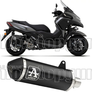 Katalysiertes Auspuffendstück Mit Geräuschzulassung Urban Aluminium Schwarz Edelstahl Schwarz - Arrow Special Parts Kompatibel Mit Yamaha Tricity 300 (2021-2024)