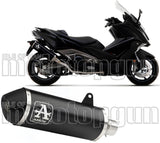 Exhaust Tip With Noise Certification Urban Black Aluminium Carbon - Arrow Special Parts Compatible With Kymco Ak 550 (2021-2026)