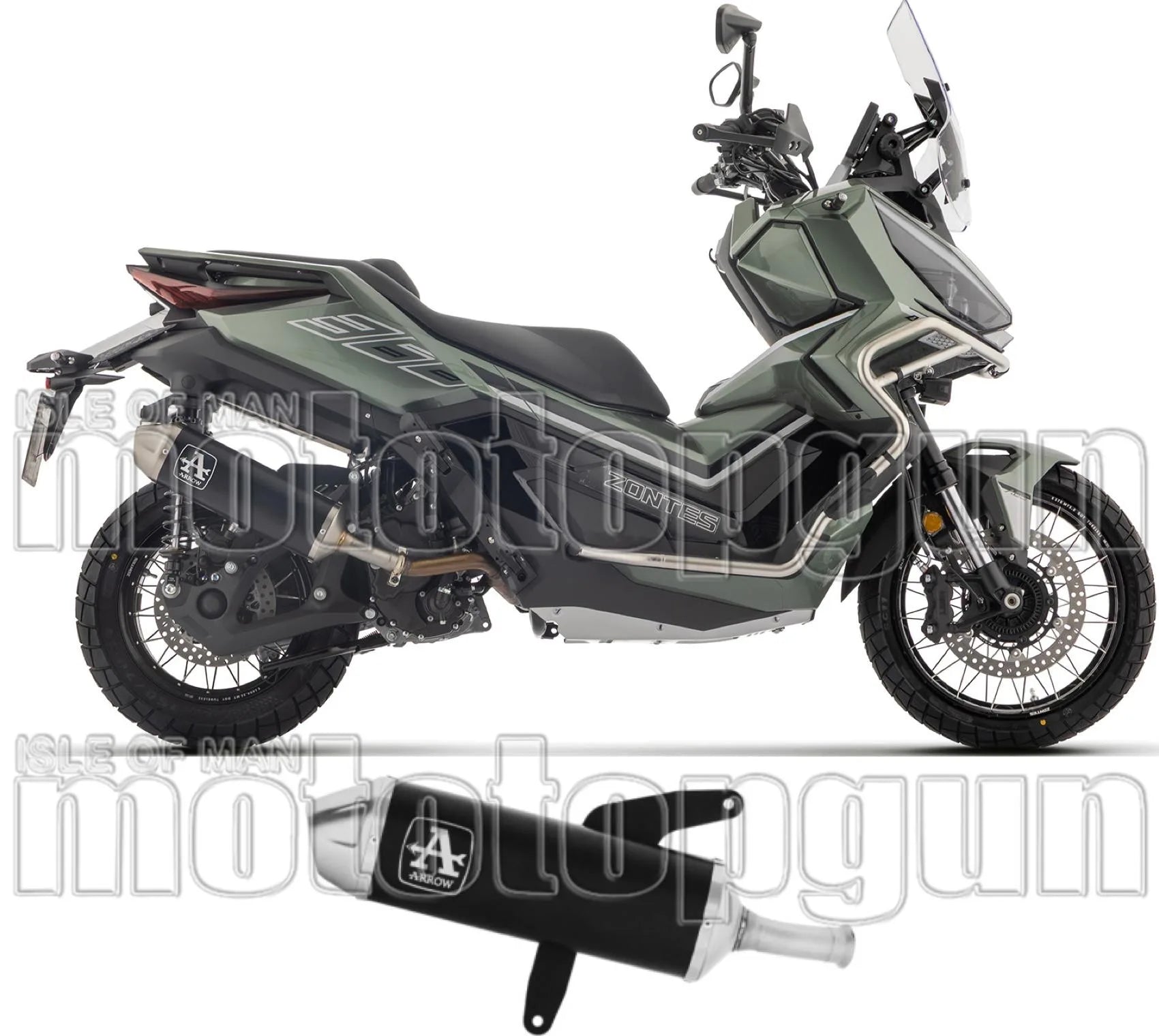 Auspuffendstück Mit Geräuschzulassung Urban Aluminium Schwarz - Arrow Special Parts Kompatibel Mit Zontes Zt 368 G (2025-2026)