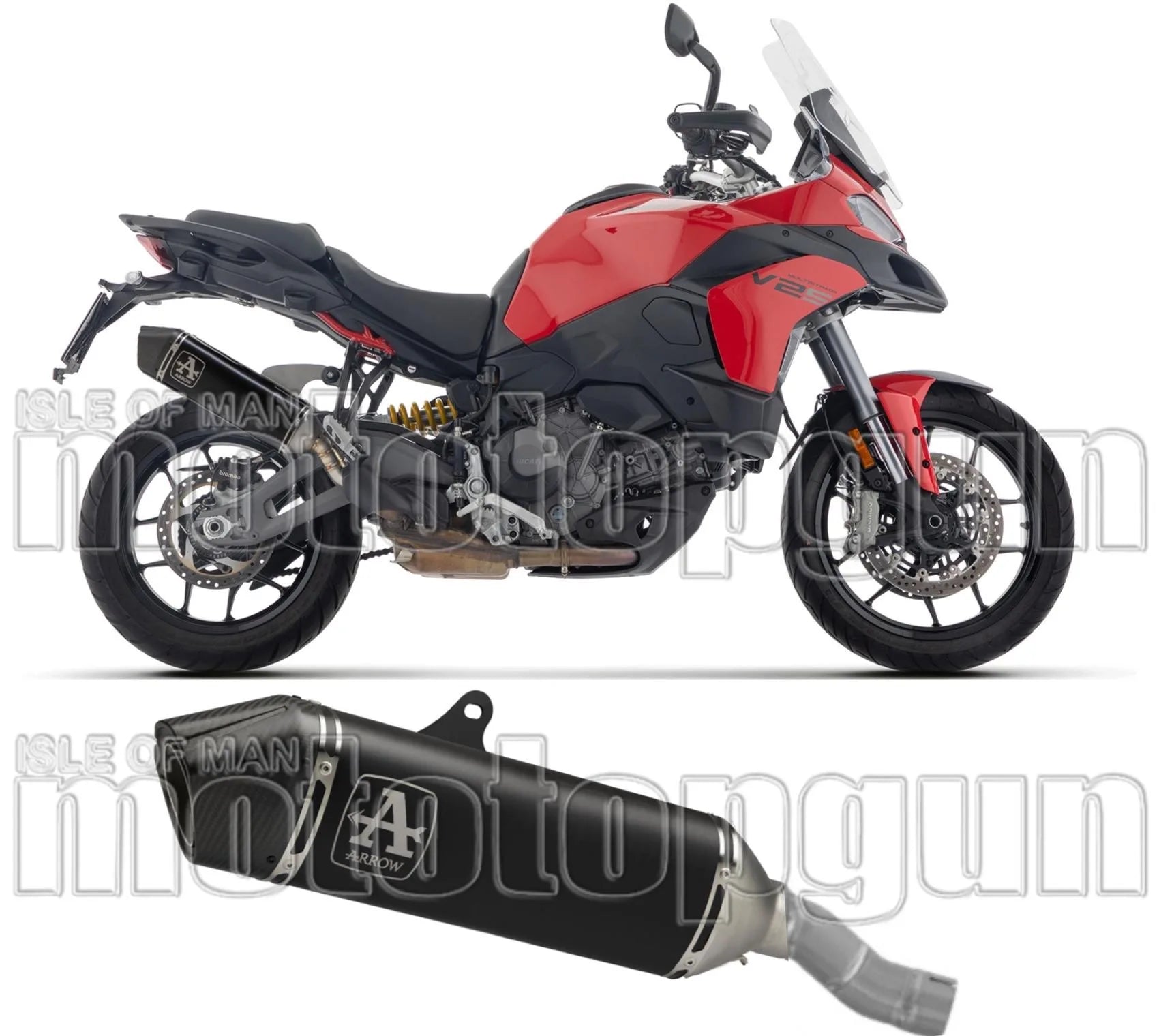 Auspuffendstück Mit Geräuschzulassung Veloce Titan Schwarz Endkappe Carby - Arrow Special Parts Kompatibel Mit Ducati Multistrada V2 - S (2025)