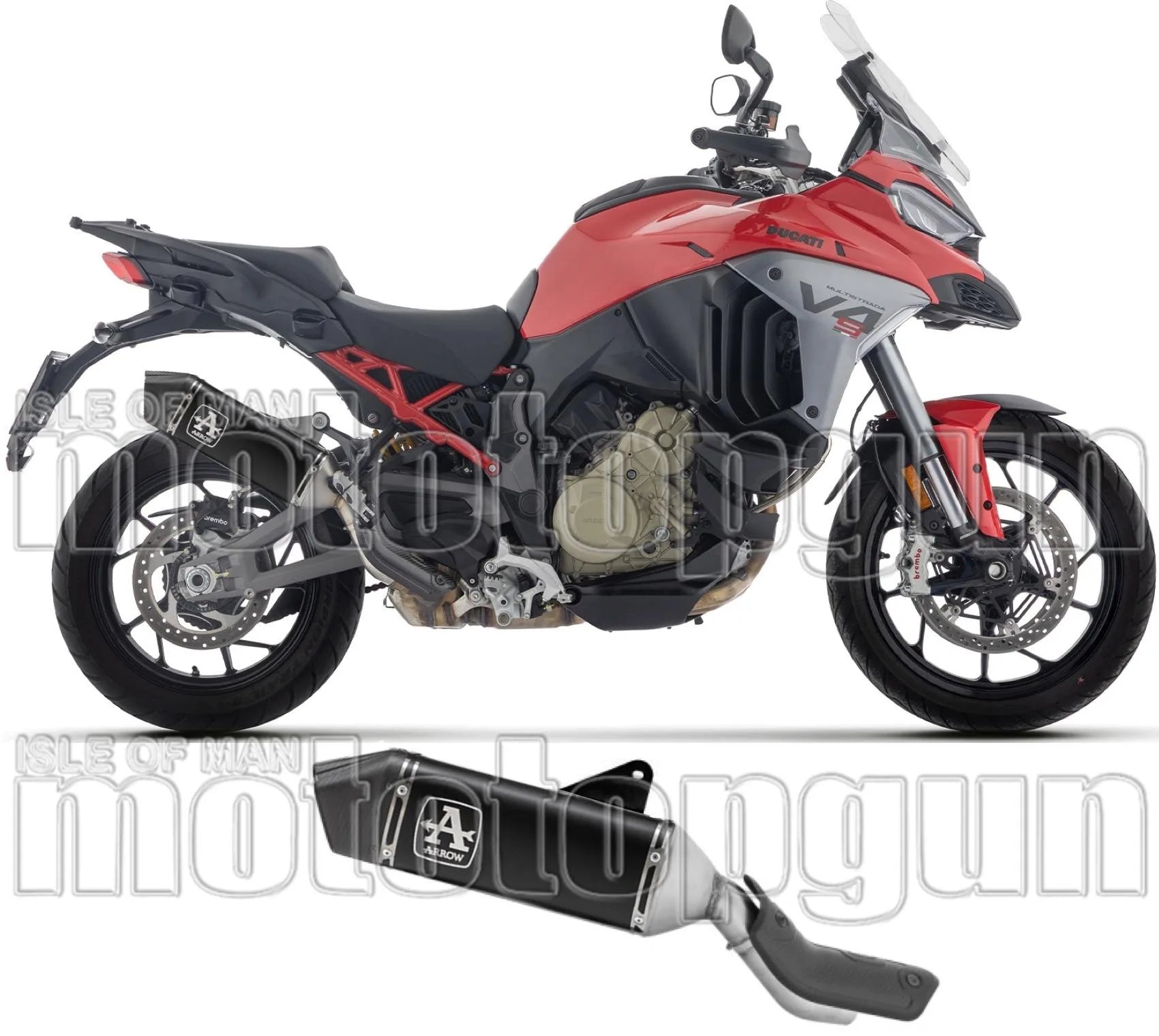Auspuffendstück Mit Geräuschzulassung Veloce Titan Schwarz Endkappe Carby - Arrow Special Parts Kompatibel Mit Ducati Multistrada V4 - S (2025-2026)