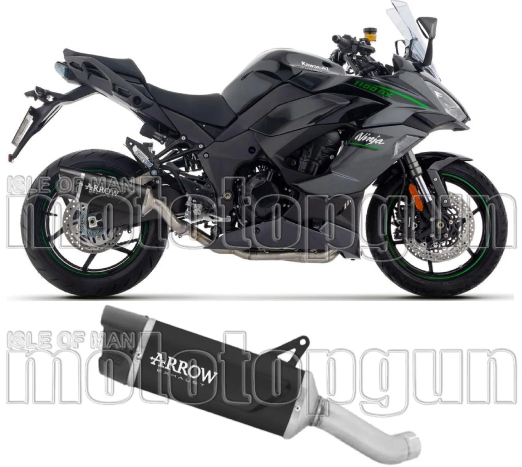 Auspuffendstück Mit Geräuschzulassung Indy-Race Evo Aluminium Schwarz Endkappe Carby - Arrow Special Parts Kompatibel Mit Kawasaki Ninja 1100 Sx (2025-2026)