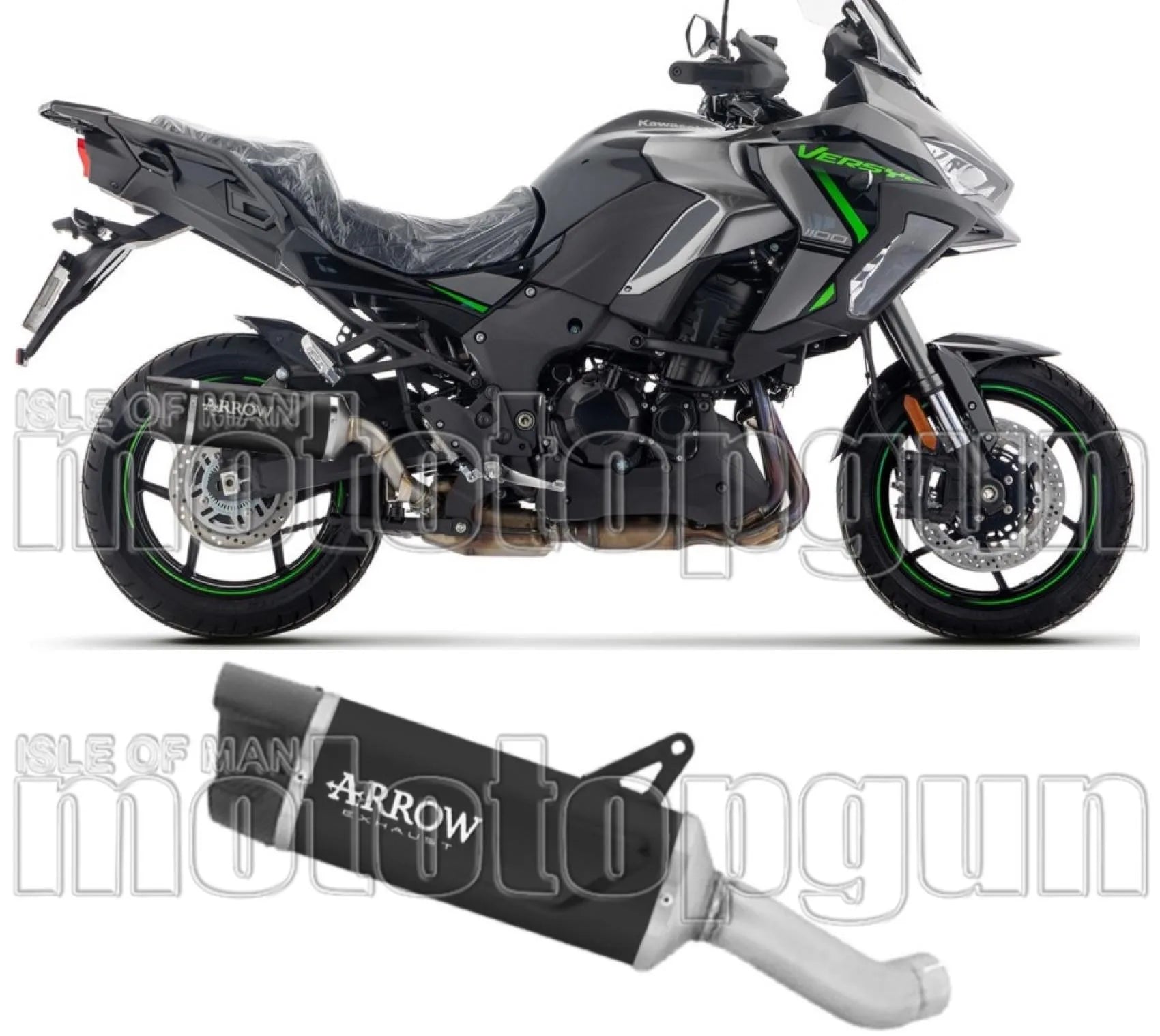 Auspuffendstück Mit Geräuschzulassung Indy-Race Evo Aluminium Schwarz Endkappe Carby - Arrow Special Parts Kompatibel Mit Kawasaki Versys 1100 (2025-2026)