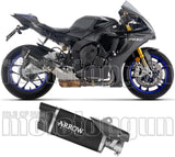 Auspuffendstück Mit Geräuschzulassung Indy-Race Evo Aluminium Schwarz Endkappe Carby - Arrow Special Parts Kompatibel Mit Yamaha Yzf-R1 1000 (2025)