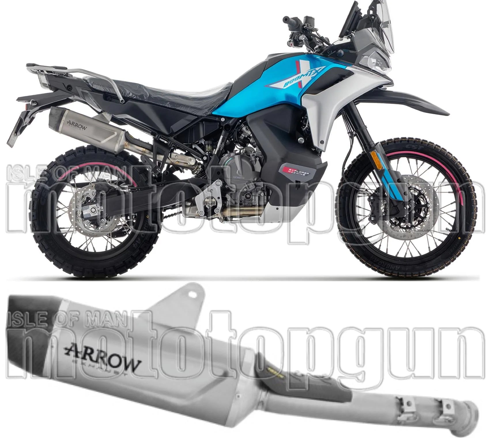 Auspuffendstück Mit Geräuschzulassung Indy-Race Evo Titan Endkappe Carby - Arrow Special Parts Kompatibel Mit Cfmoto 800 Mt-X (2025-2026)