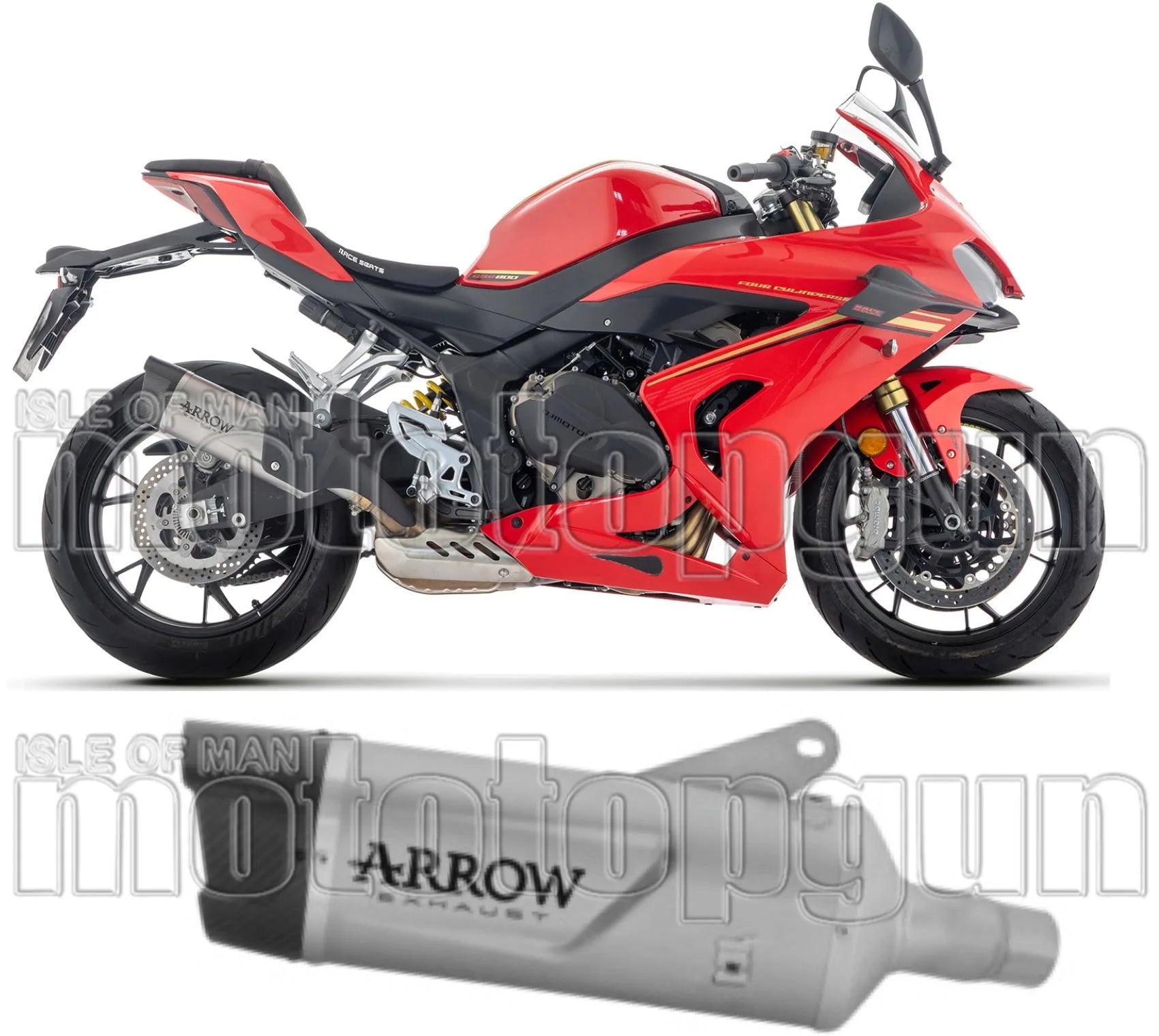 Auspuffendstück Mit Geräuschzulassung Indy-Race Evo Titan Endkappe Carby - Arrow Special Parts Kompatibel Mit Qj Motor Srk 800 Rr (2024-2025)