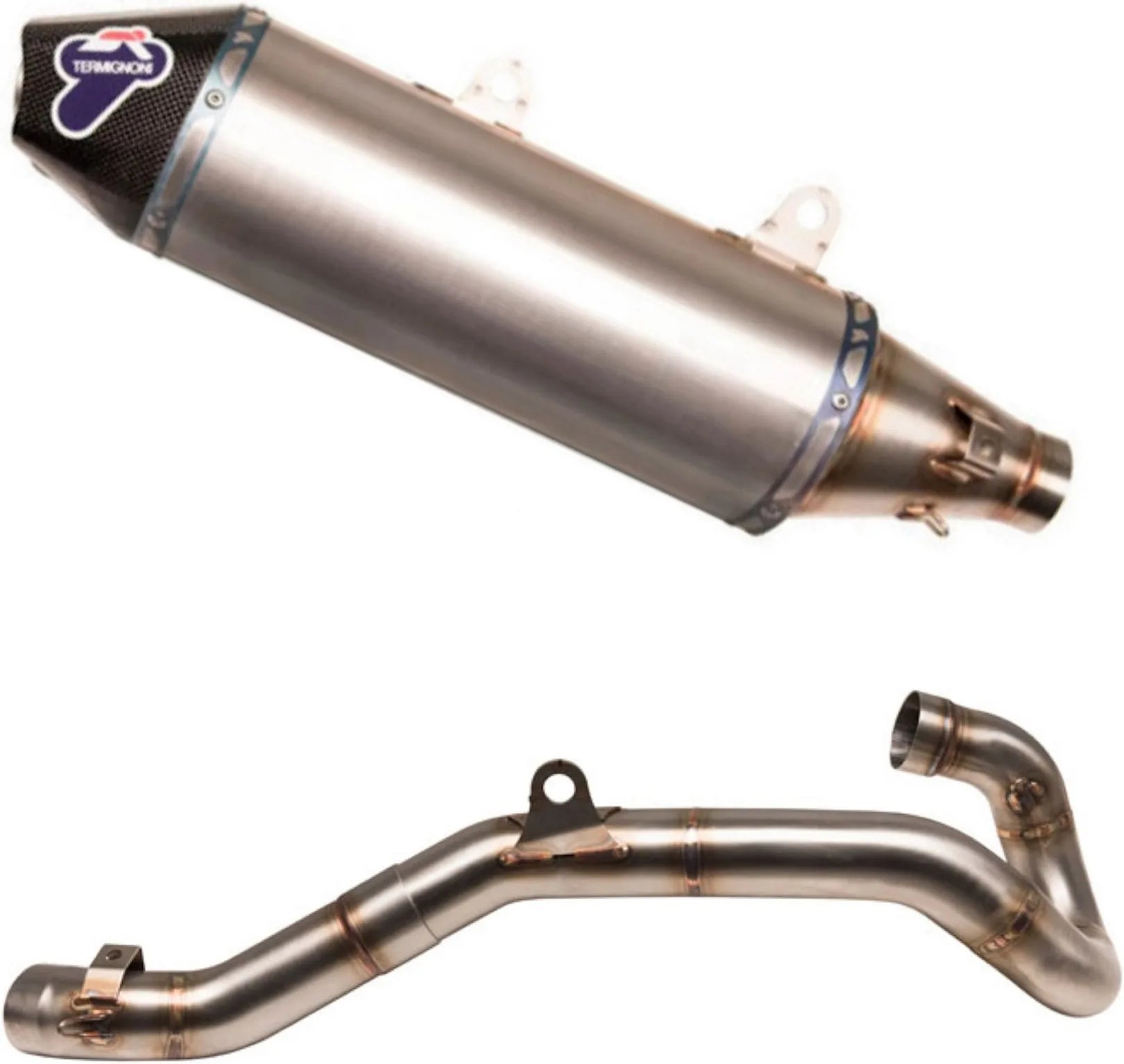 Komplette Auspuffanlage Ohne Katalysator Und Ohne Geräuschzulassung Oval Titan Carbon Cap - Termignoni Kompatibel Mit Ktm 450 (2018-2019)