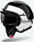 Urban-Helm Für Motorrad Airoh J 110 - J1R39 Composite Carbon Glanzweiß Raster Grösse L
