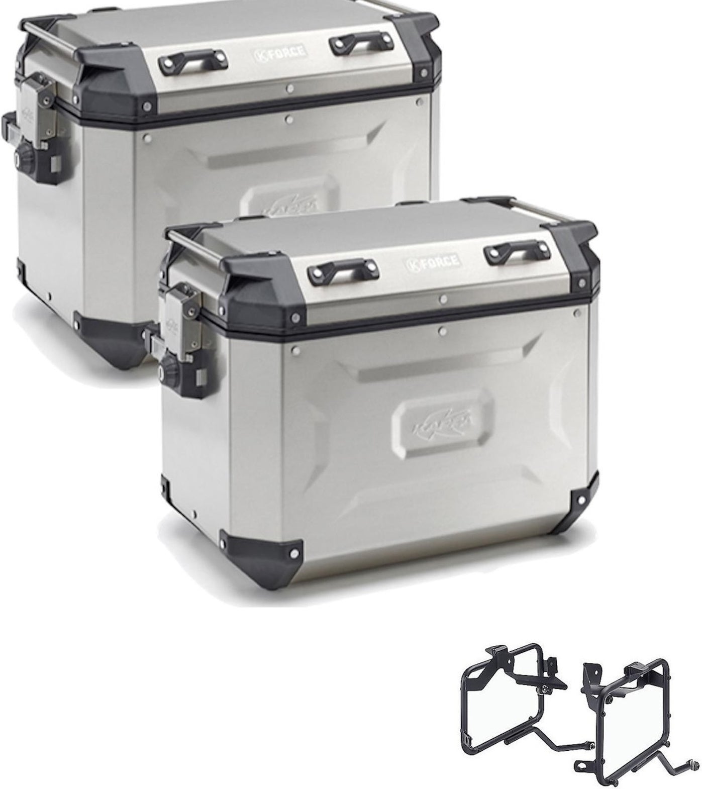 Side Cases Kfr48Apack2 + Side Cases Holder K'Force - Kappa Moto Compatible With Triumph Tiger 1200 Explorer (2012-2015)
