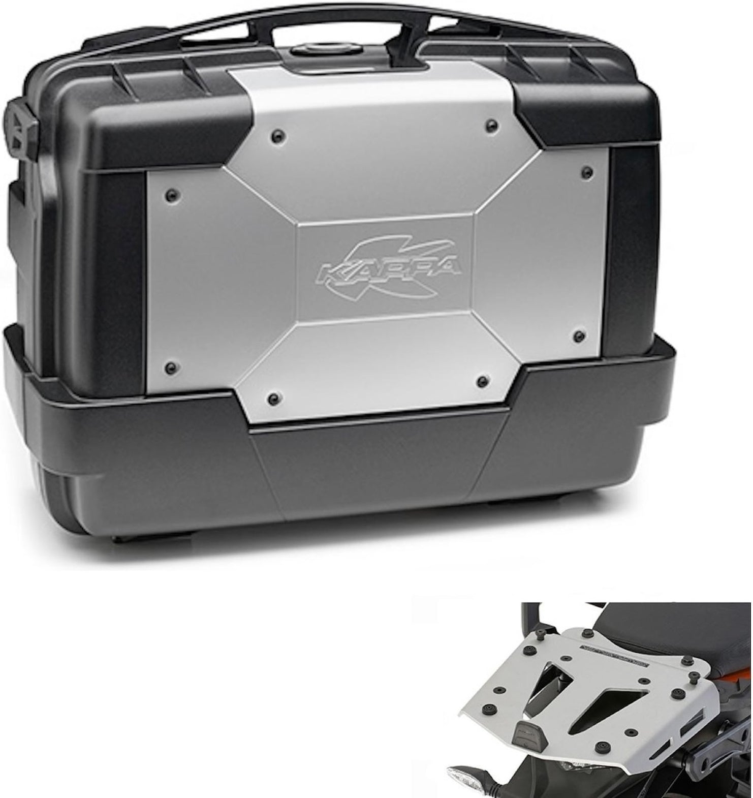 Top Case Kgr33 + Rear Rack Aluminium Garda - Kappa Moto Compatible With Triumph Tiger 800 Xc - Xr (2018-2019)