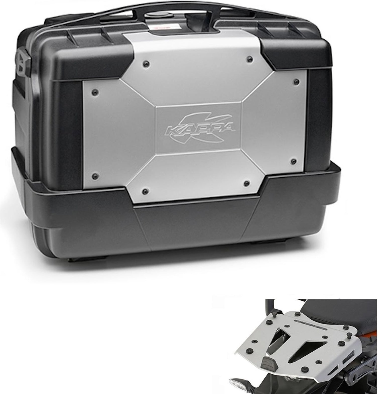 Top Case Kgr46 + Rear Rack Aluminium Garda - Kappa Moto Compatible With Moto Guzzi V85 Tt (2019-2023)