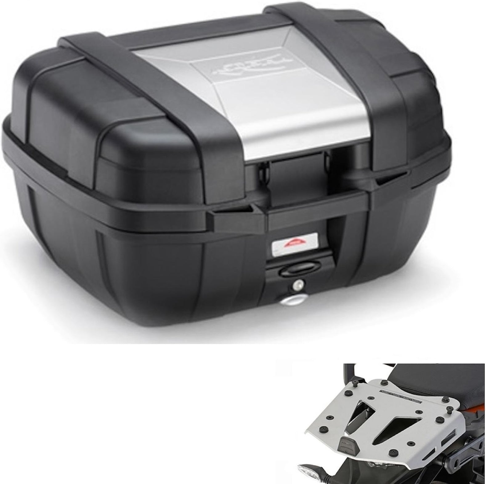 Top Case Kgr52 + Rear Rack Aluminium Garda - Kappa Moto Compatible With Triumph Tiger 800 Xc - Xr (2018-2019)