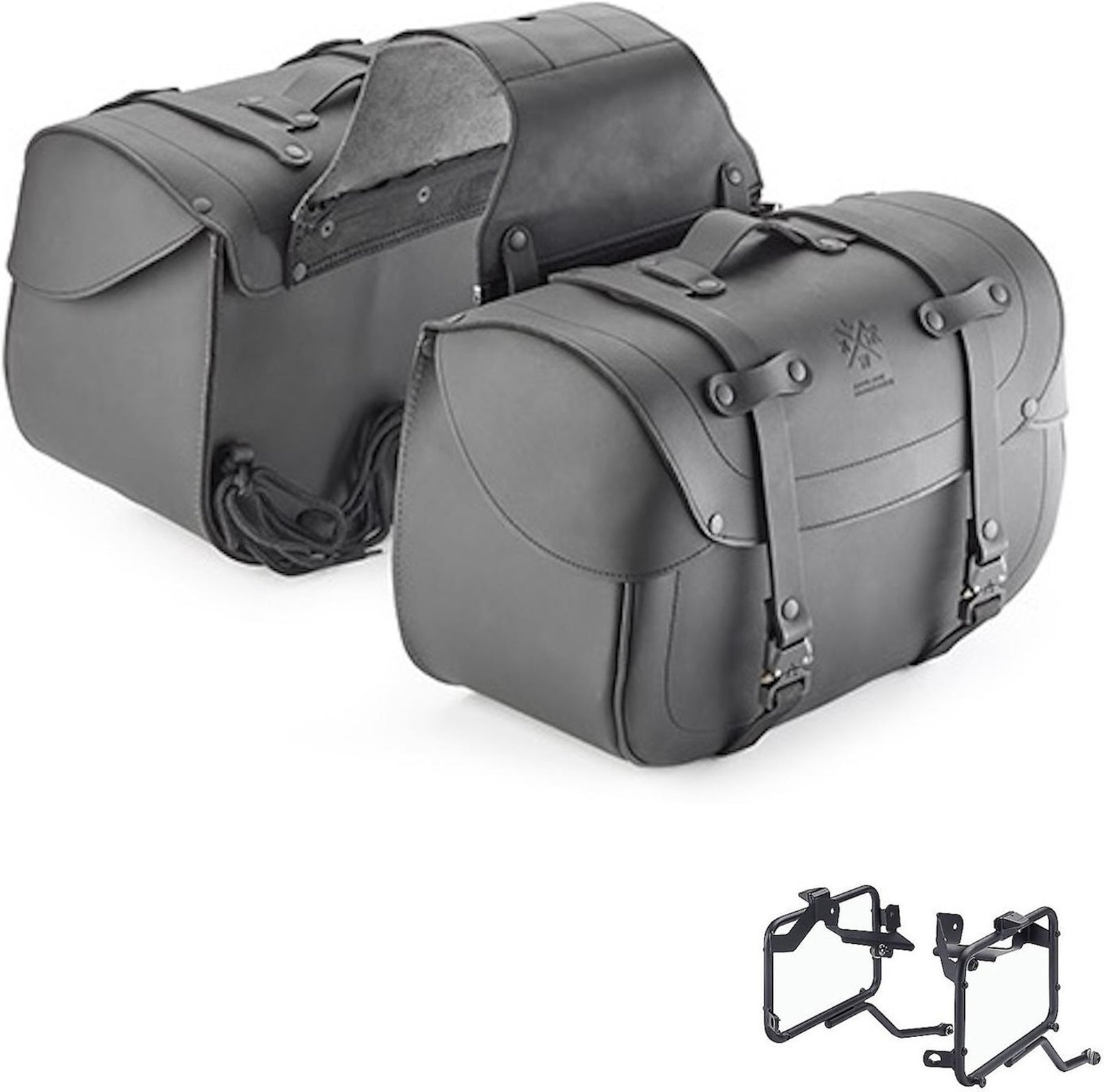 Side Bags Kmlw01 + Side Bags Holder - Kappa Moto Compatible With Triumph Bonneville T100 (2017-2022)