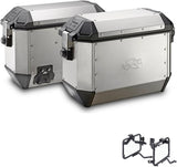 Side Cases Kms36Apack2 + Side Cases Holder K'Mission Aluminium - Kappa Moto Compatible With Honda Xl 600 V Transalp (1997-1999)