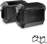 Side Cases Kms36Bpack2 + Side Cases Holder K'Mission Aluminium - Kappa Moto Compatible With Suzuki Gsx 650 F (2008-2014)