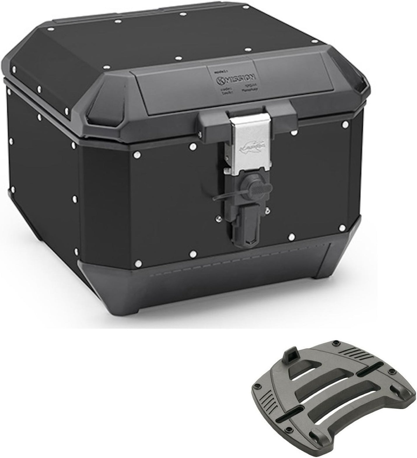 Top Case Kms44B + Rear Rack K'Mission Aluminium - Kappa Moto Compatible With Kawasaki Zr 7 750 S (1999-2004)