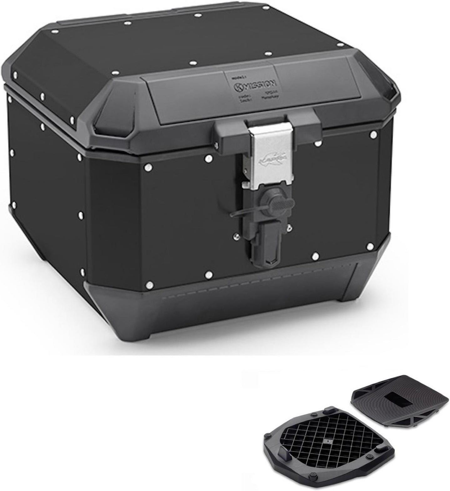 Top Case Kms44B + Rear Rack K'Mission Aluminium - Kappa Moto Compatible With Kawasaki Klv 1000 (2004-2010)
