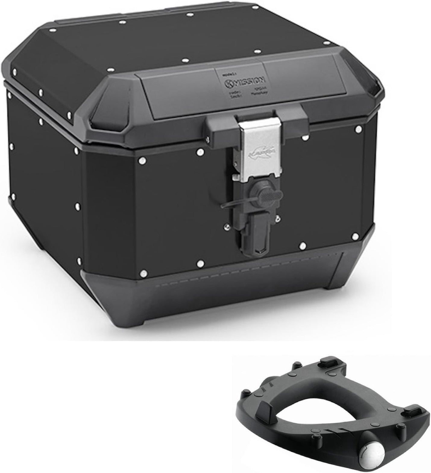 Top Case Kms44B + Rear Rack K'Mission Aluminium - Kappa Moto Compatible With Voge Trofeo 500 Ac (2022-2023)